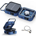 Upgraded Winkiza 2 Burner Propane Camping Stove With Grill, Foldable Camp Stove With 16,000 Btu, Two Adjustable Burners With Pie