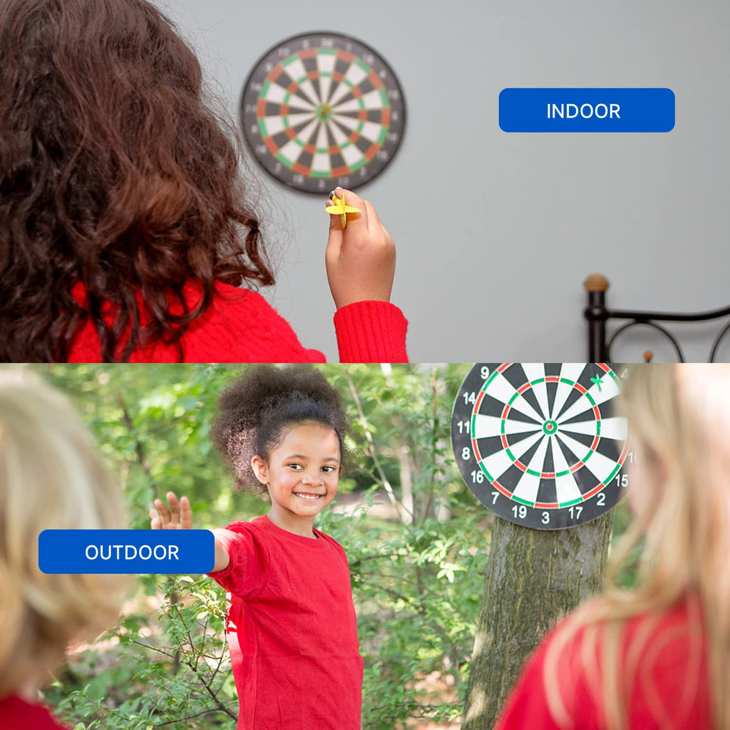 Gse 18''X1'' 2-In-1 Flocking Dartboard Game Set With Six 17G Steel Tip Darts. Bullseye And Dart Board Games Set