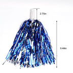 Baotongle 12 Pcs Cheerleading Squad Spirited Fun Poms Pompoms Cheer Costume Accessory For Party Dance Sports (Slivery Blue)