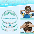 Seago Swim Goggles 2 Pack Anti-Fog Anti-Uv Wide View Swimming Goggles With Uv Protection|Adjustable|Anti Fog For Kids 3-15, Ligh