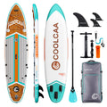 COOLCAA Dolphin 11 8  Inflatable Stand-Up Paddle Board, 490Lbs Capacity SUP Board with 34   Extra Wide, Fishing Paddleboard w