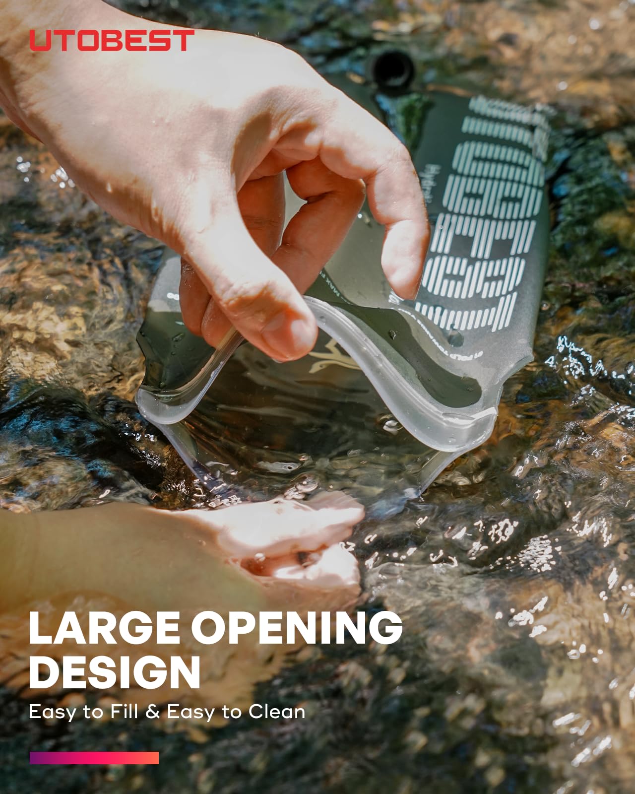 Utobest Hydration Bladder 1.5 L 2L 3L,Tpu Water Bladder,Water Bladder For Hiking Backpack,Bpa Free,Wide Opening,Leak-Proof,Water