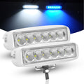 WFPOWER Boat Light 2 Pack, Blue and White Color 2 Mode LED Marine Spotlights Waterproof, 6 inch Deck Dock Flood Light for Boat A