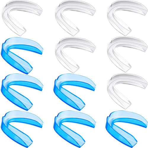 20 Pieces Sports Mouth Guards Mouth Protection Athletic Mouth Guard For Kids And Adults (Blue, Transparent)