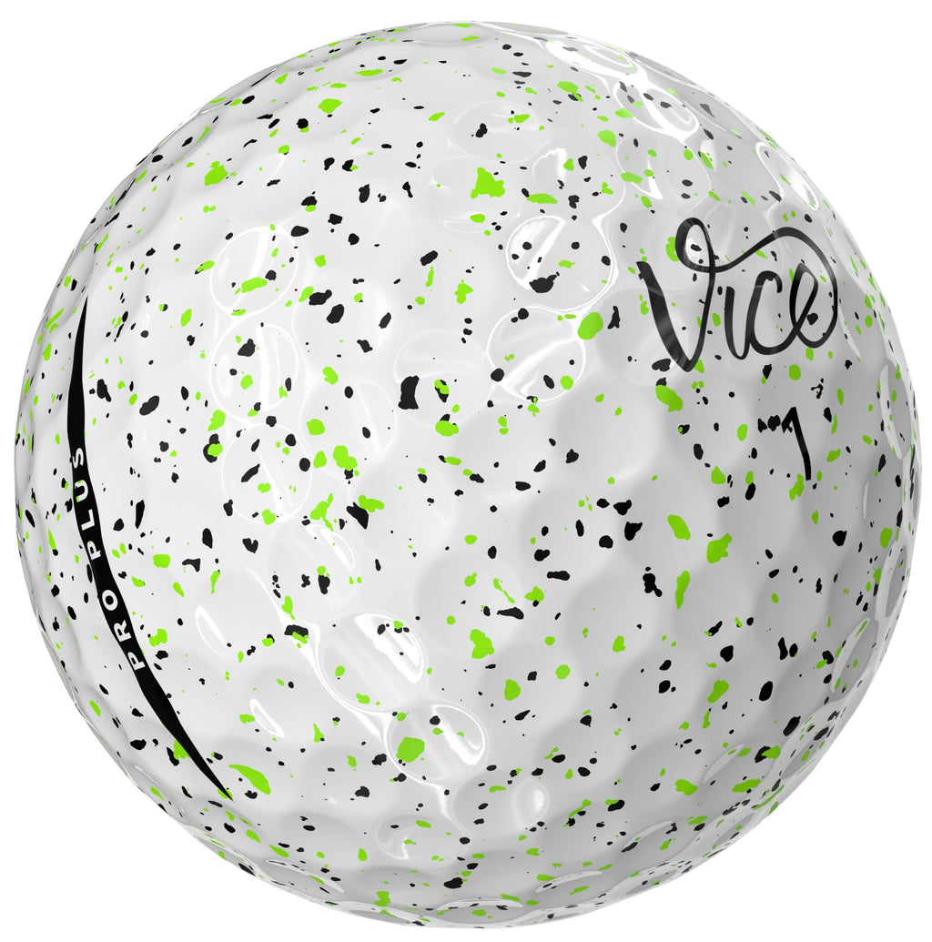 Vice Pro Plus Golf Balls (2025 Model) (Lime/Black Drip)