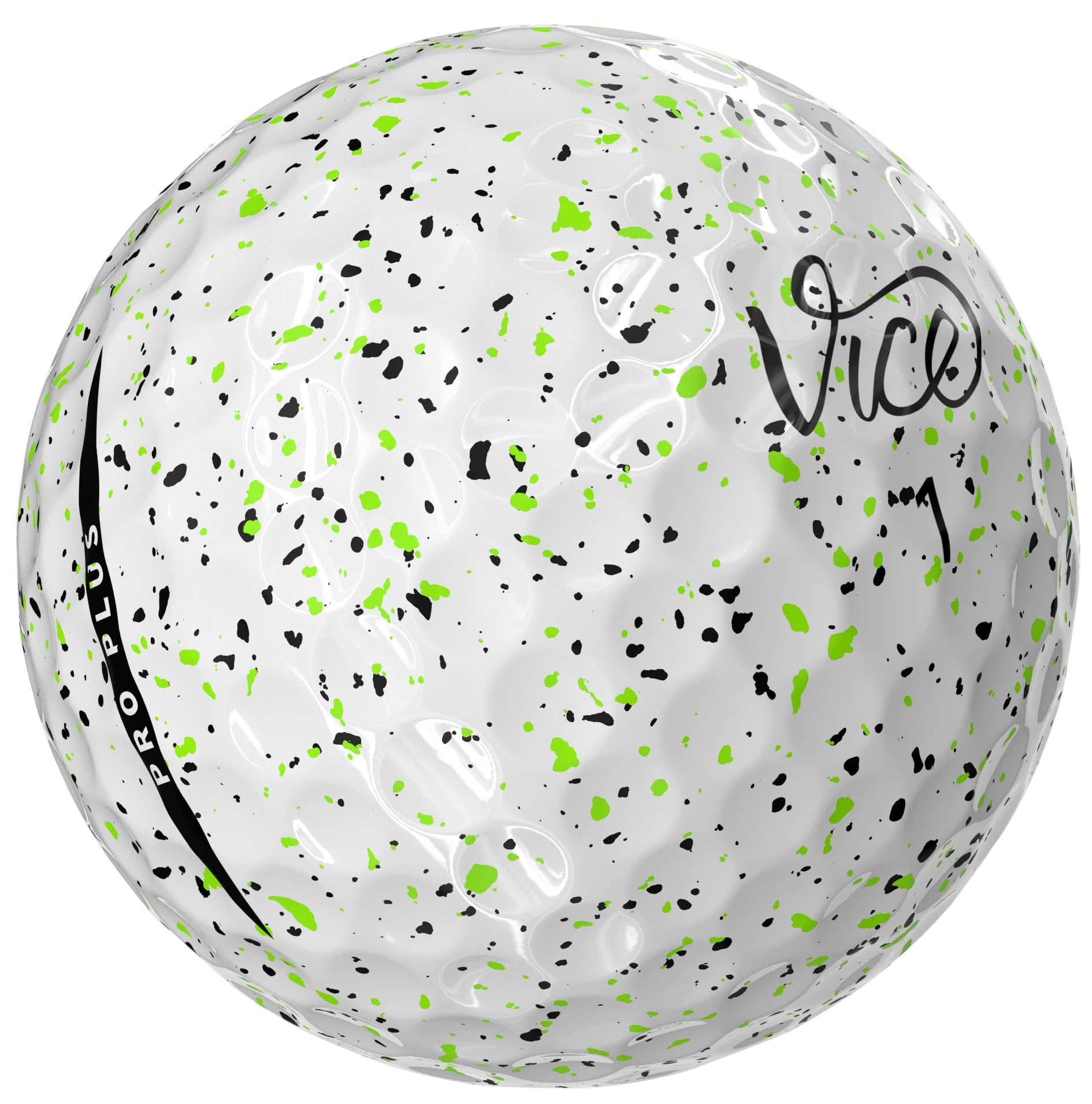 Vice Pro Plus Golf Balls (2025 Model) (Lime/Black Drip)