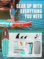 Niphean Inflatable Stand Up Paddle Board With Sup Accessories, Anti-Slip Eva Deck, 10   6       Inflatable Paddle Boards For Sur