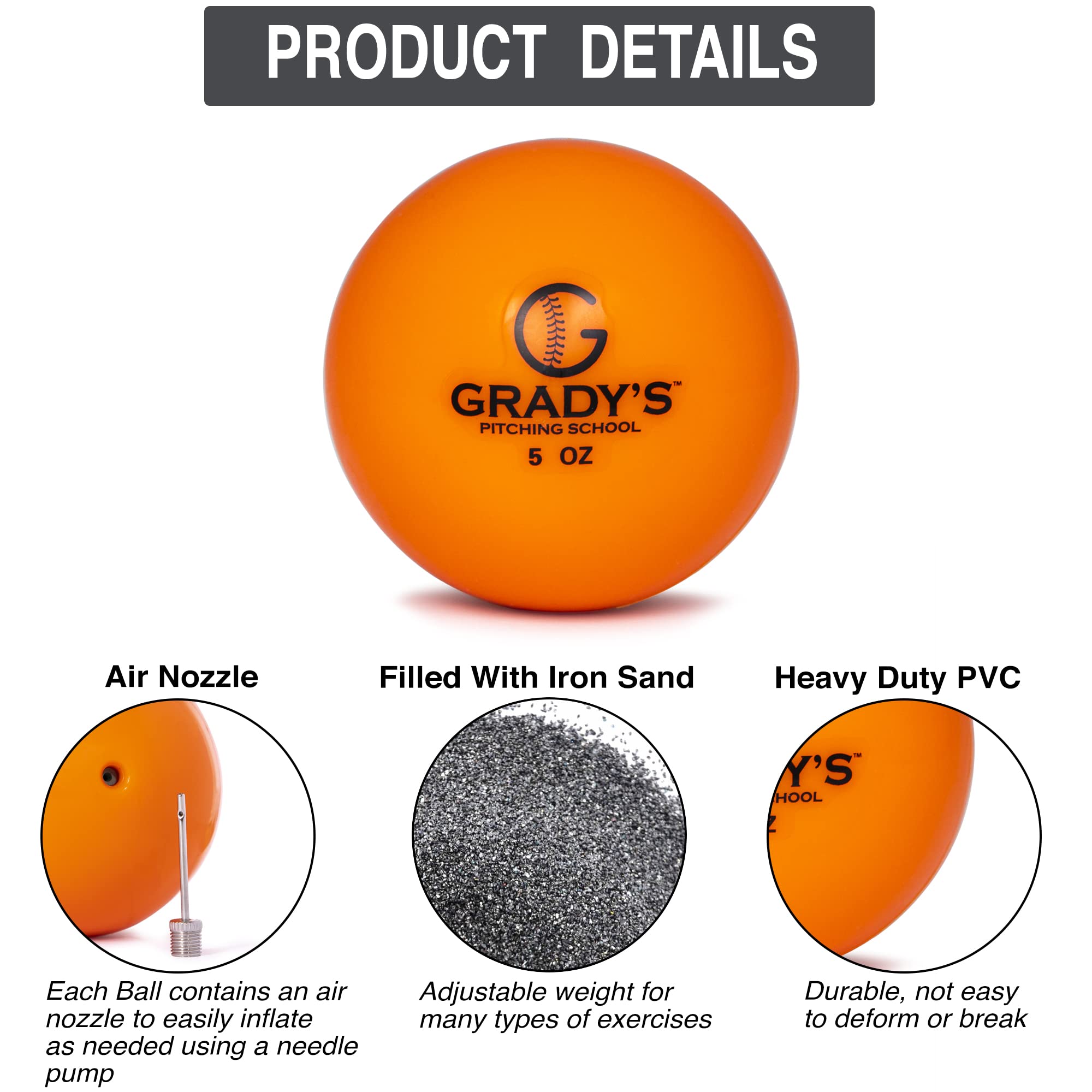 Soft Shell Weighted Ball Set 32, 21, 14, 7, 5, And 3.5Oz-Pitching/Throwing Velocity Training For Baseball And Softball