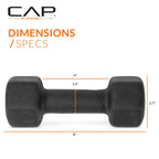 Cap Barbell Neoprene Dumbbell Weights, 6 Lb Pair, Black