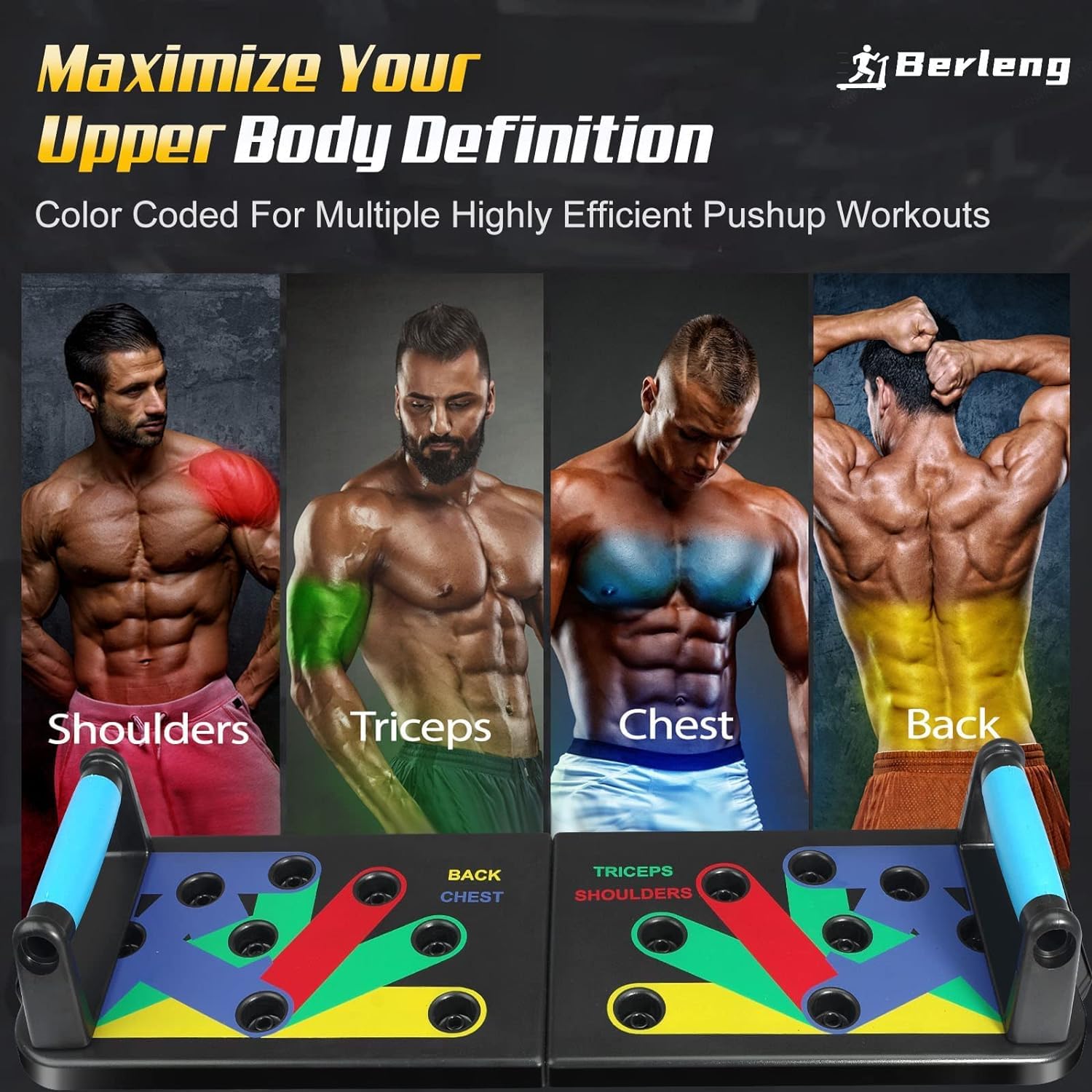 Berleng Push Up Board. 28 In 1 Pushups Fitness Stands Push Up Handles For Floor Portable Strength Training Home Gym At Home Work