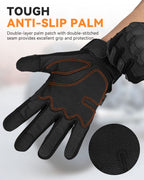 KUMGIM Outdoor Touchscreen Gloves for Work Motorcycle Climbing Hiking Black