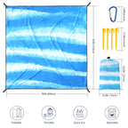 Aisparky Beach Blanket Waterproof Sandproof Extra Large Beach Mat 79 X 83/120X108 For 2-8 Adults Quick Drying Durable Outdoor Pi