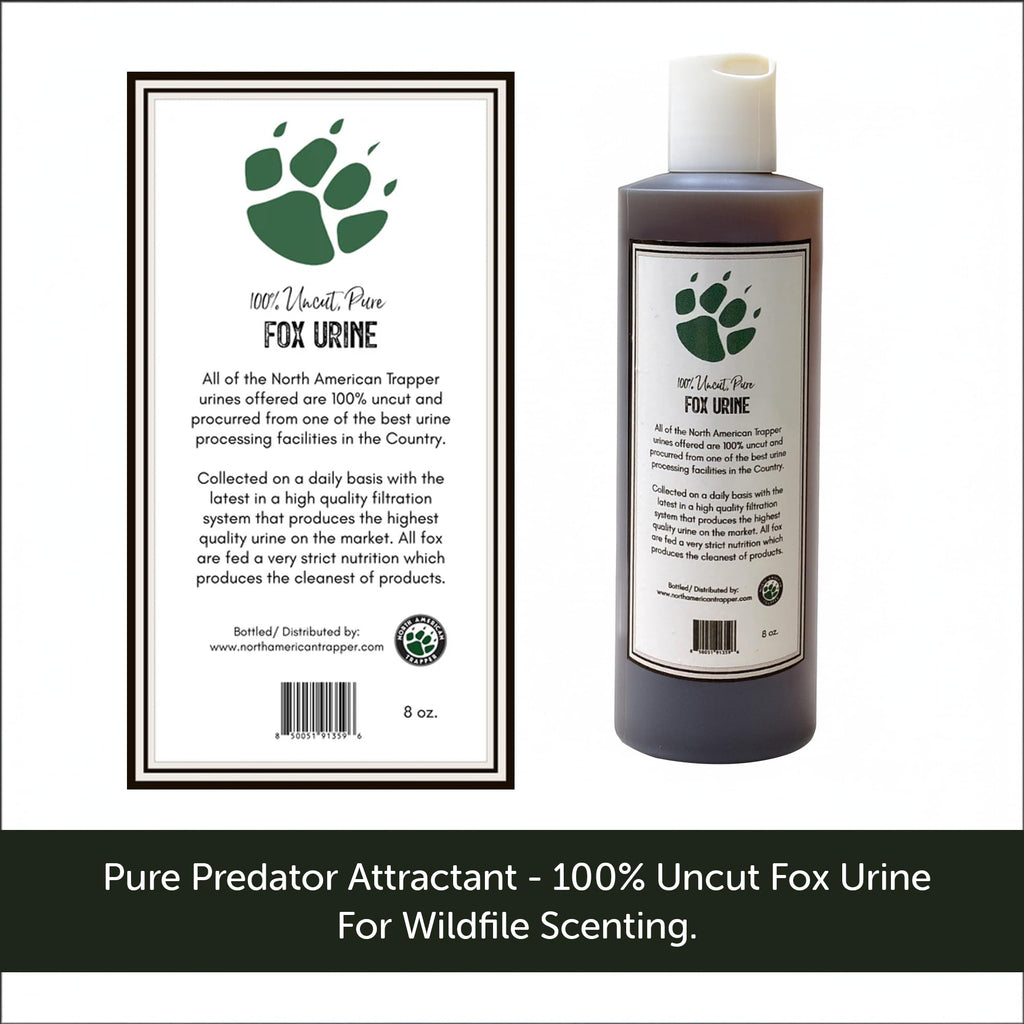 North American Trapper 100% Pure Fox Urine - Long-Lasting Scent Attractant for Fox, Bobcat & Coyote Trapping - Natural Predator