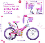 Titan Girl'S Flower Princess Bmx Bike For 4-9 Years Girls With Training Wheels 16 Inch Kids Toddler Bicycle With Utility Basket