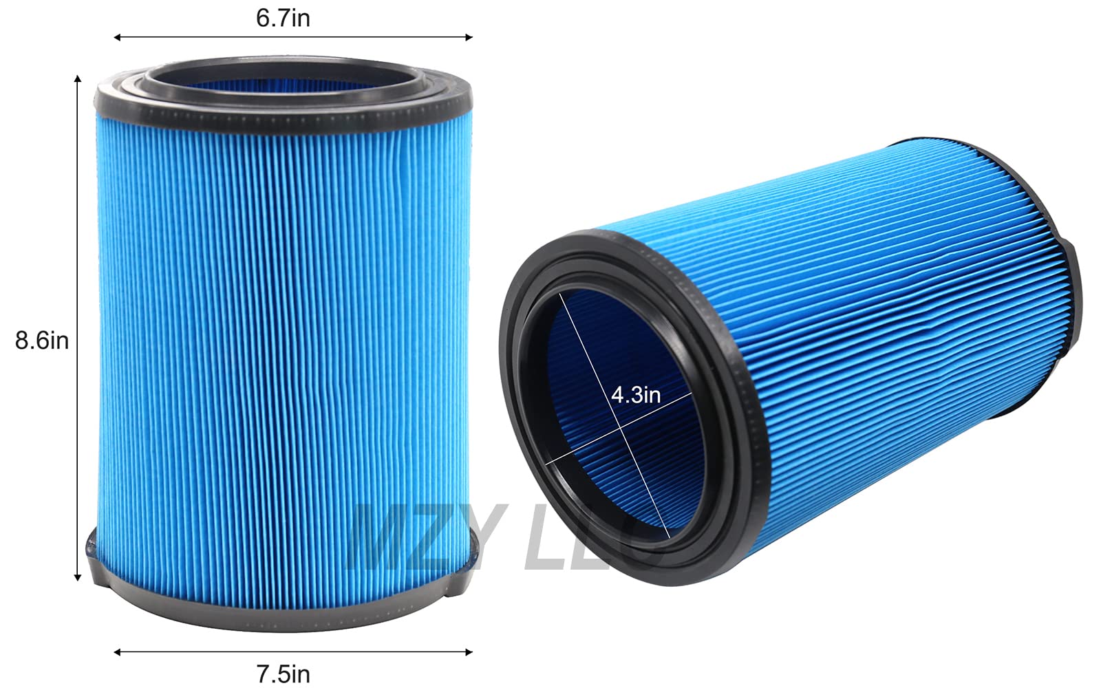 2 Pack Vf5000 Replacement Filter For Ridgid For Shop Vac 6-20 Gallon Wet Dry Vacuums, 3 Layer Pleated Vacuum Filter Fits For Wd1