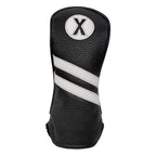 Proactive Sports Vintage Golf Club Head Covers For Hybrids| X Hybrid Headcover | Classic Leather Look | Black/White