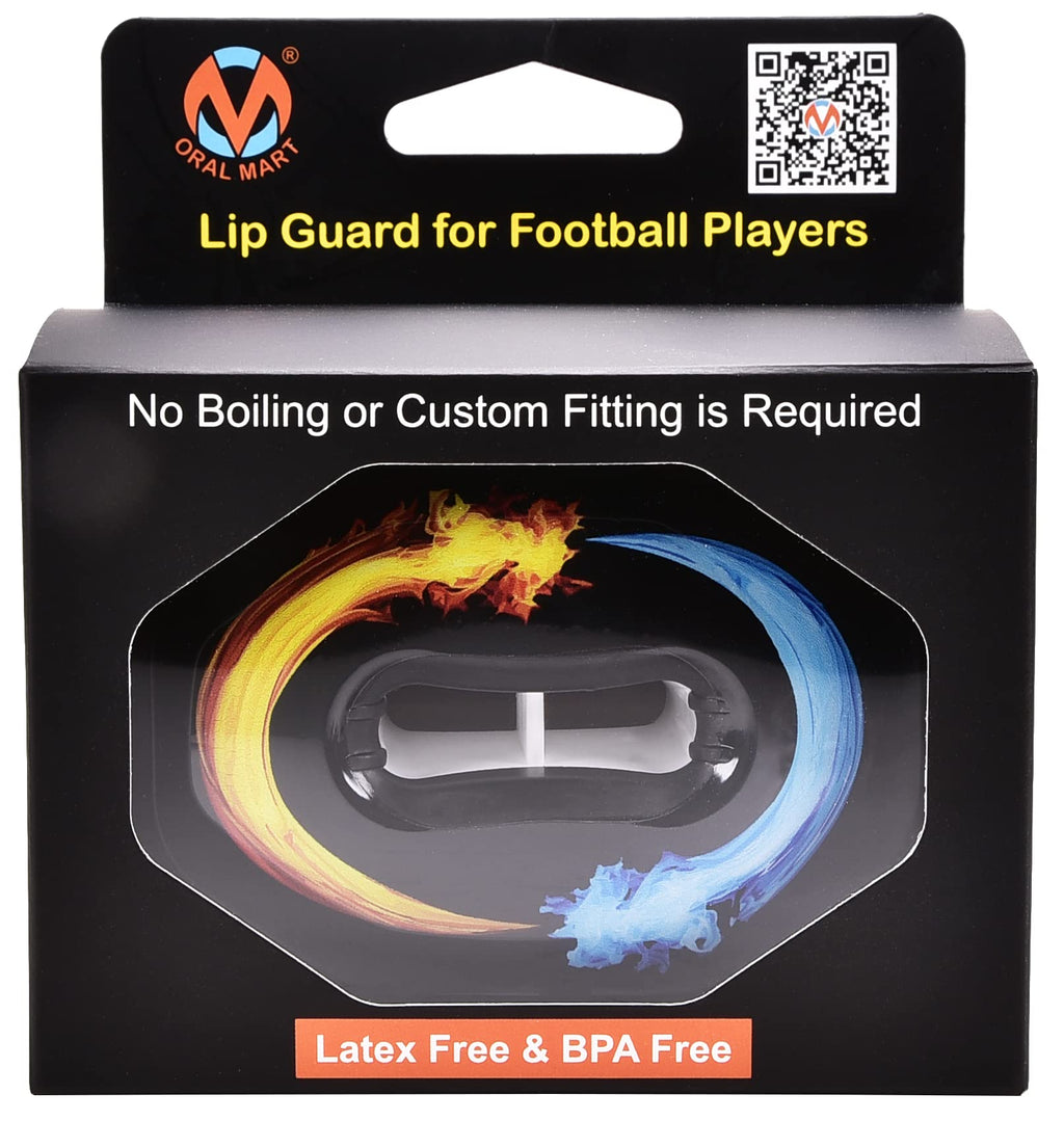 Oral Mart Football Mouth Guard (Ice & Fire) - Lip Guard Mouthpiece - Football Mouthguard Pacifier Protector With Detachable Stra