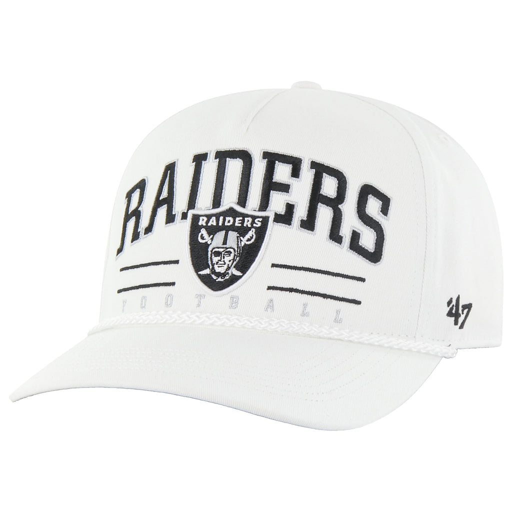 47 Men'S White Las Vegas Raiders Roscoe Hitch Rope Adjustable Hat