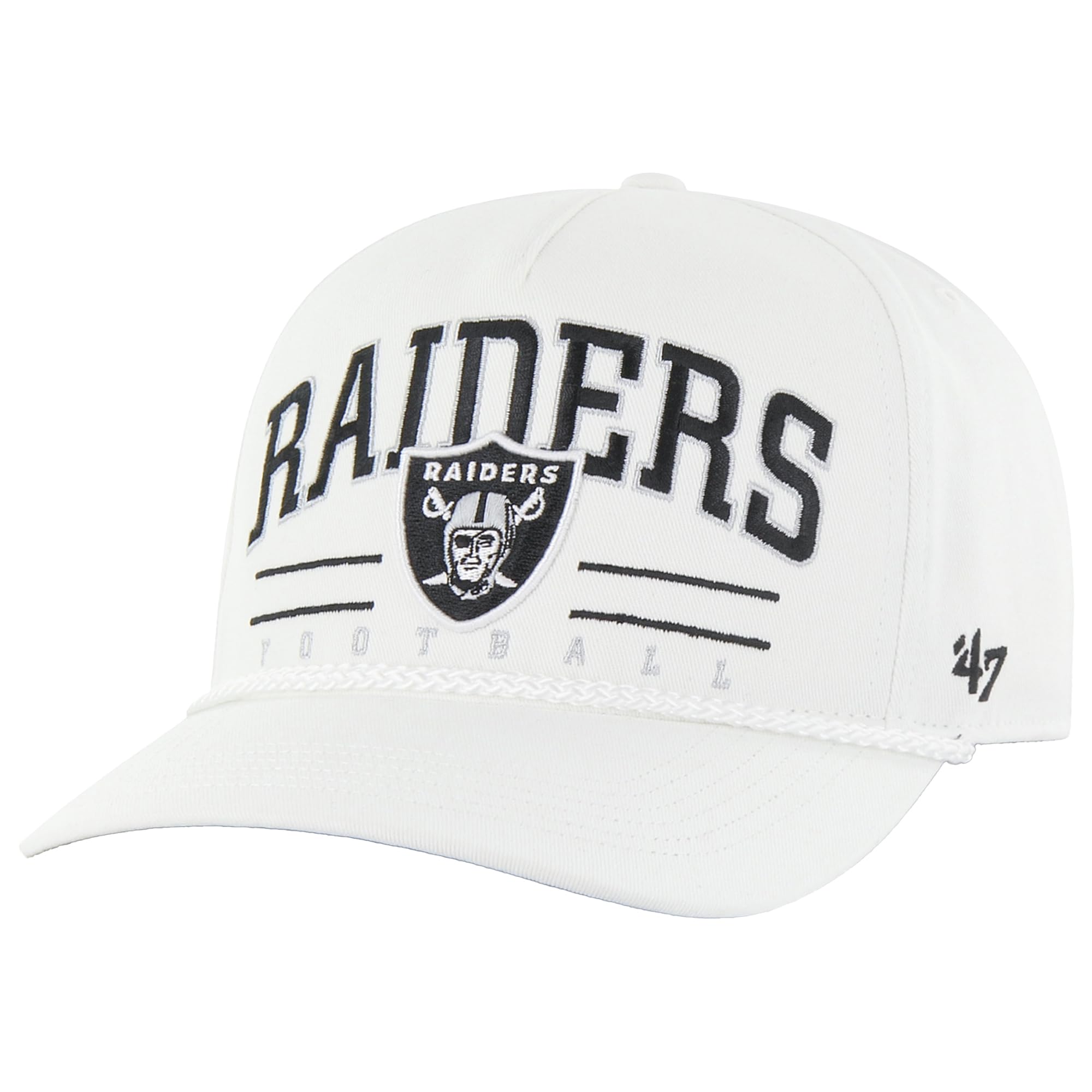 47 Men'S White Las Vegas Raiders Roscoe Hitch Rope Adjustable Hat