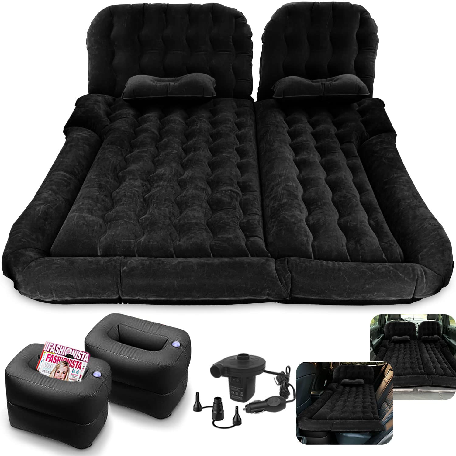 Byomostor 3 In 1 Suv Air Matterss | Car Mattress With Electric Air Pump-2 Support Fillers & 2 Pillows Fits Suv|Mpv|Minivan For R