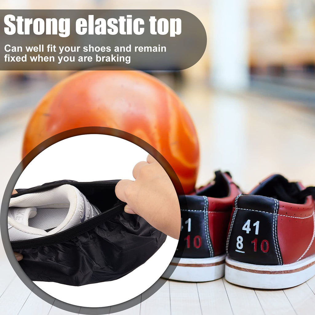 Satinior 2 Pairs Black Bowling Shoe Covers Non-Slip Bowling Shoe Covers Shoe Protector Covers For Bowling Adults (M)