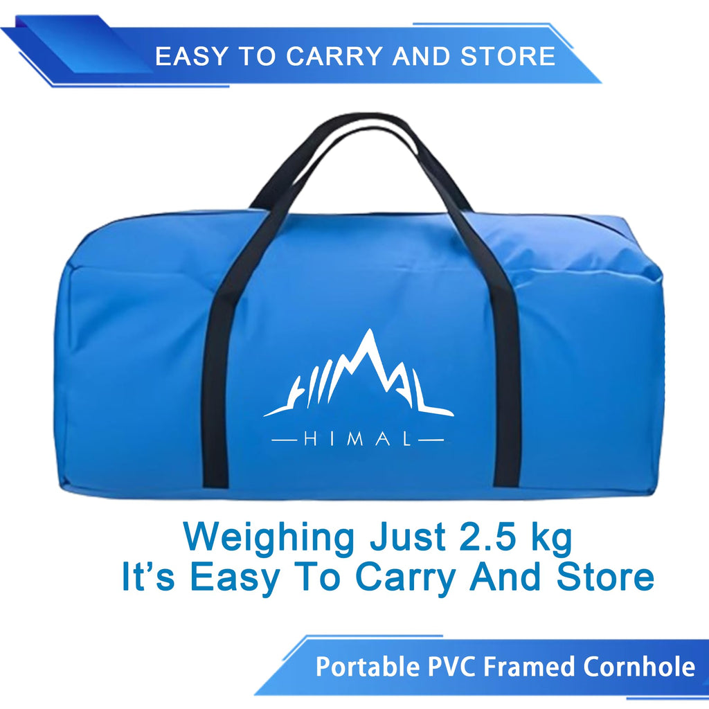 Himal Portable Pvc Framed Cornhole Game Set With 8 Bean Bags And Carrying Bag (Blue-Red,3 X 2-Feet)