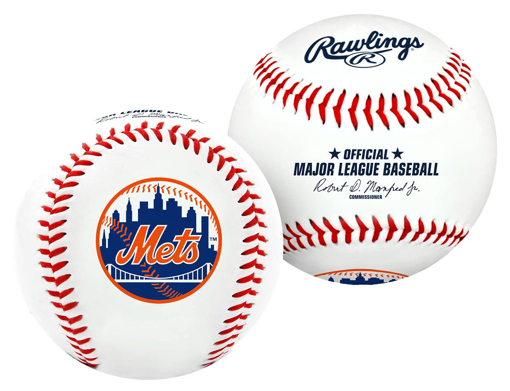 Rawlings | MLB Team Logo Baseball | New York Mets | Official | White