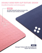 Coolmoon 1/4 Inch Extra Thick Yoga Mat Double-Sided Non Slip,Yoga Mat For Women And Men,Fitness Mats With Carrying Strap,Eco Fri
