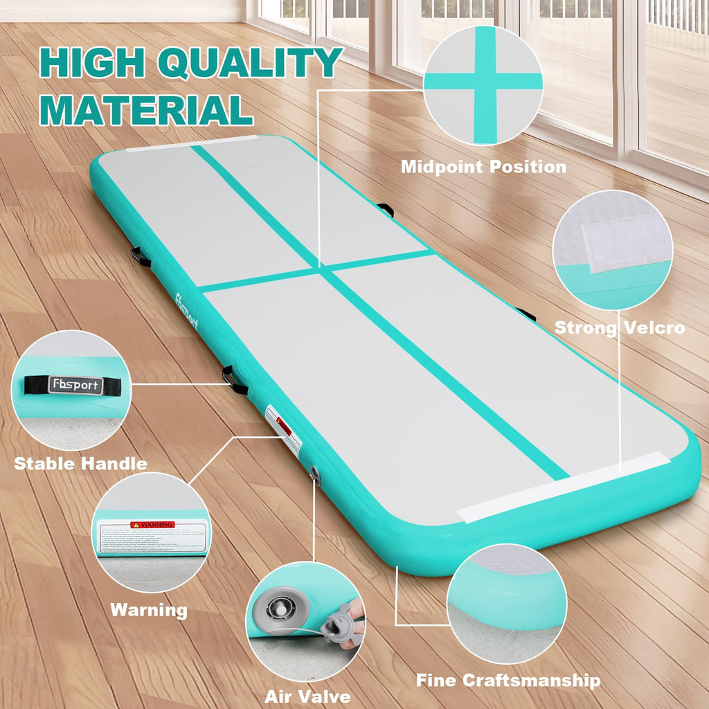 Fbsport 16Ft Inflatable Air Gymnastics Mat Training Mats 4 Inches Thickness Gymnastics Tracks For Home Use/Training/Cheerleading
