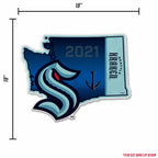 Rico Industries Nhl Hockey Seattle Kraken State Shape Shape Cut Pennant - Home And Living Room D  Cor - Soft Felt Ez To Hang