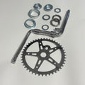 XYAUTO 2    Cup Bike Bottom Wide Pedal Crank Kit 44T Sprocket 165mm Crank Arm, One-Piece Bicycle Crank Kit for Bicycle/Motorized