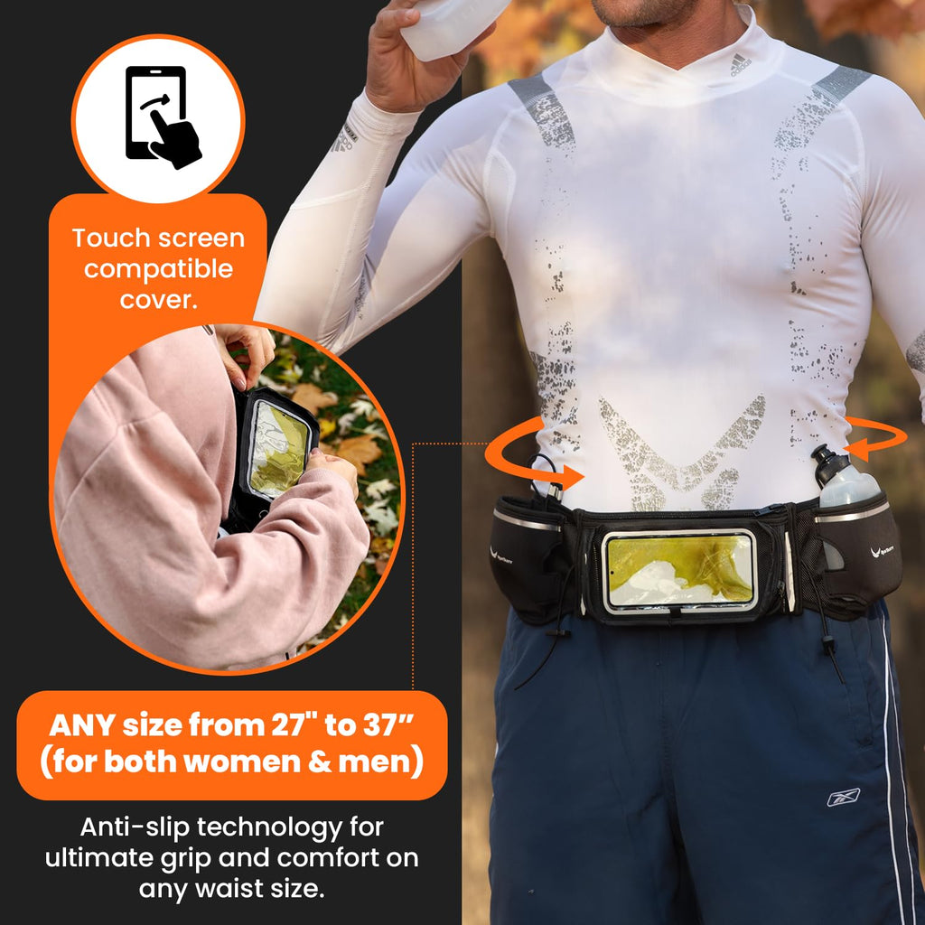 [Voted No.1 Hydration Belt] Runtasty Winners' Running Fuel Belt - Includes Accessories: 2 Bpa Free Water Bottles & Runners Ebook