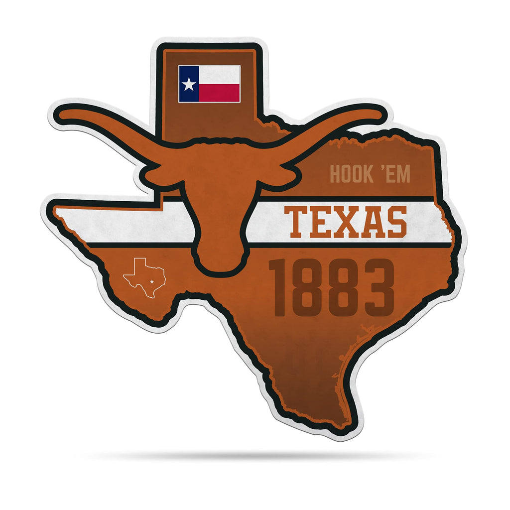 Rico Industries Ncaa Texas Longhorns State Shape Shape Cut Pennant - Home And Living Room D  Cor - Soft Felt Ez To Hang