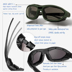 Sol Pro Anti-Fog Safety Motorcycle Riding Sunglasses, Foam Padded, Eye Protection Goggle, Dustproof, Windproof, Hunting, Hiking,