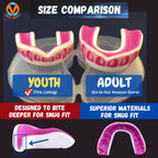 Oral Mart White/Pink Youth Vampire Fangs Mouth Guard For Kids - Youth Mouthguard For Karate, Football, Martial Arts, Taekwondo,