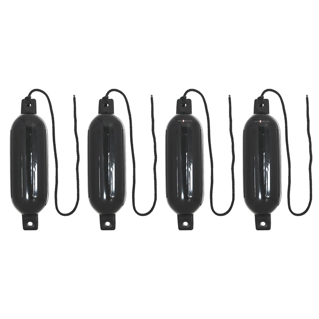 Extreme Max 3006.7384 Boattector Inflatable Fender Value 4-Pack - 6.5'' X 22'', Black