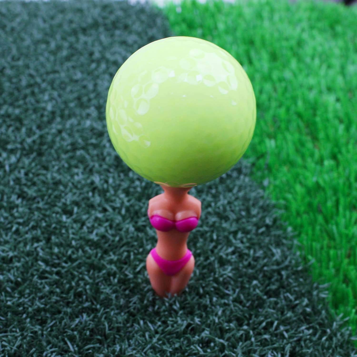 Golf Tees, Golf Accessories For Men, 3'' Funny Golf Tees, Golf Sexy Girl Lady Tees Fun Holder Home Golf Training (Purple-24P)