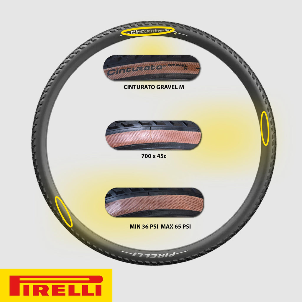 Pirelli Cinturato Gravel M Bike Tire, Mixed Gravel/Compact To Unstable, Tubeless Ready Clincher Tlr, Extra Grip, Advanced Punctu
