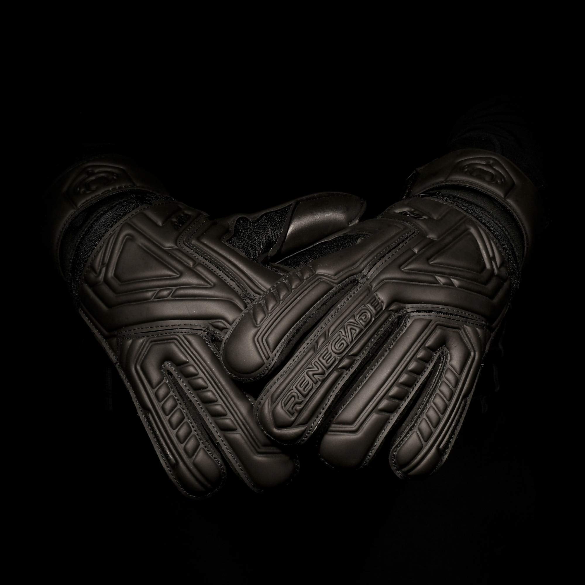 Renegade Gk Fury Nightfall Goalie Gloves With Pro-Tek Finger Spines | 4Mm Giga Grip & 4Mm Duratek | Black Soccer Goalkeeper Glov