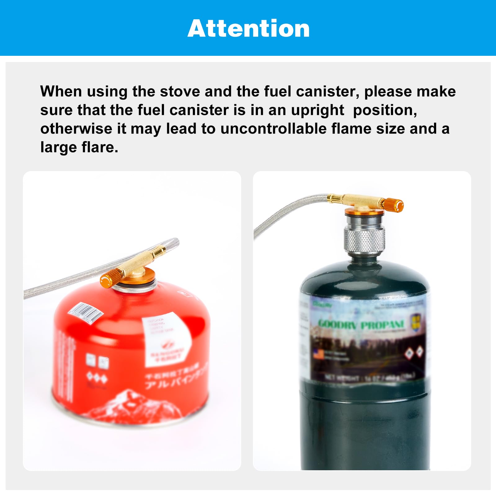 Wadeo Camping Gas Stove, 3700W Portable Backpacking Stove With Piezo Ignition, Portable Burner, Camping Stove Adapter And Carryi