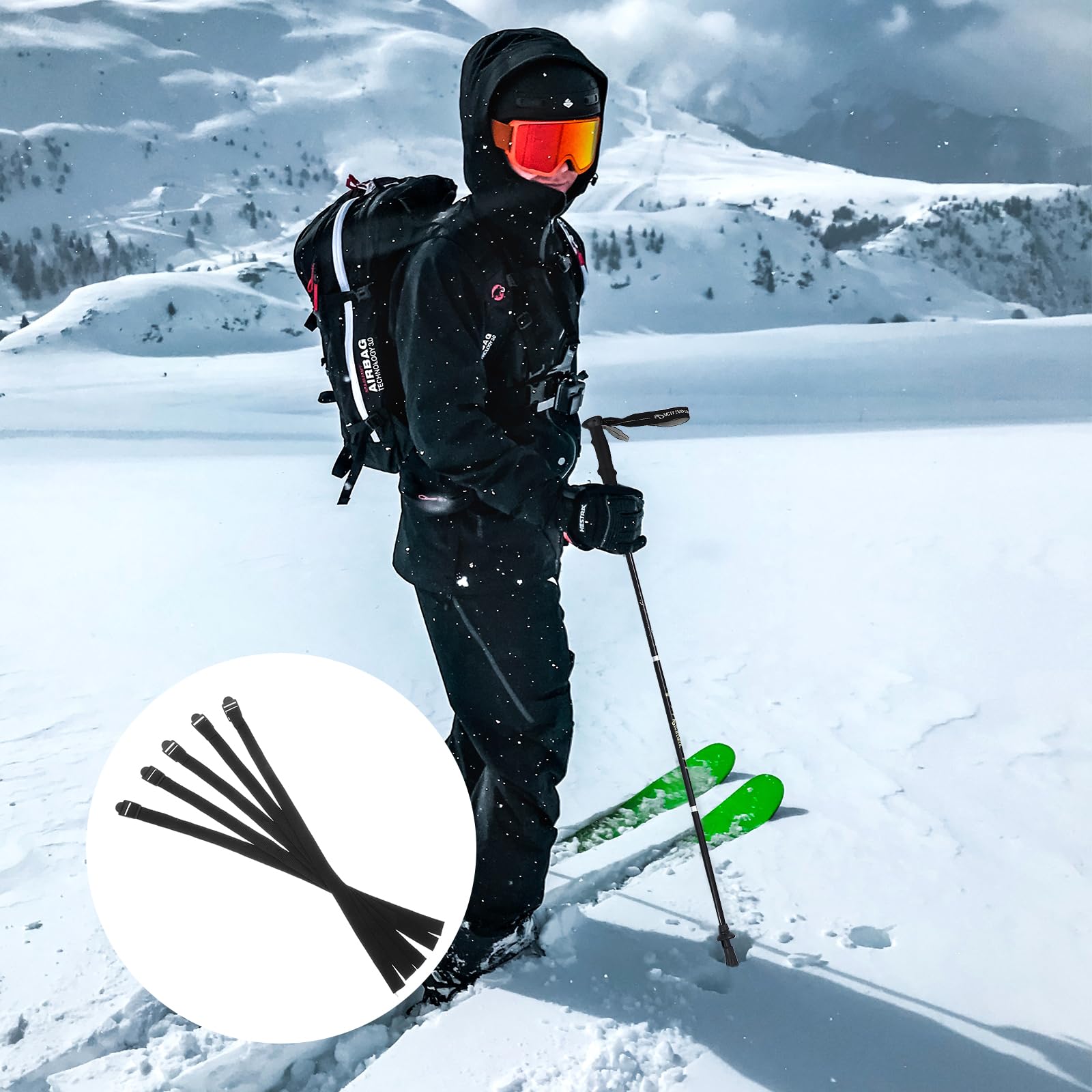 Exceart 5Pcs Ski Stick Straps Walking Stick Wrist Straps Durable Useful Professional Alpenstocks Band Stick Carrier Handle Strap