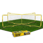 Crossnet Four Square Soccer Game - Outdoor Sport Games For Adults And Family - Soccer Tennis Nets For Backyard & Parks - Quick A