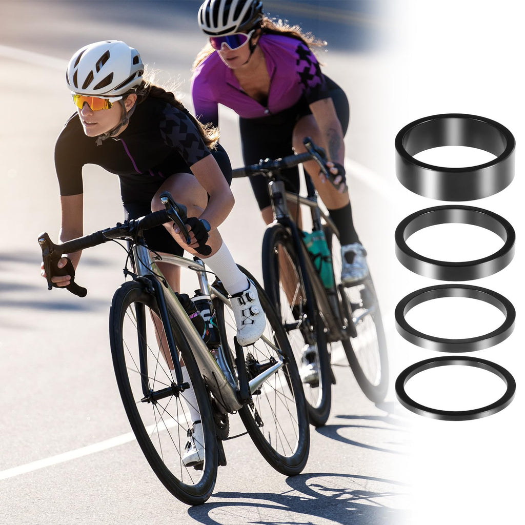 Bruislard 8 Pcs Bicycle Headset Spacer, 4 Sizes Aluminium Alloy Bike Handlebar Stem Spacers Threadless Fork Washer Fit For 1 1/8