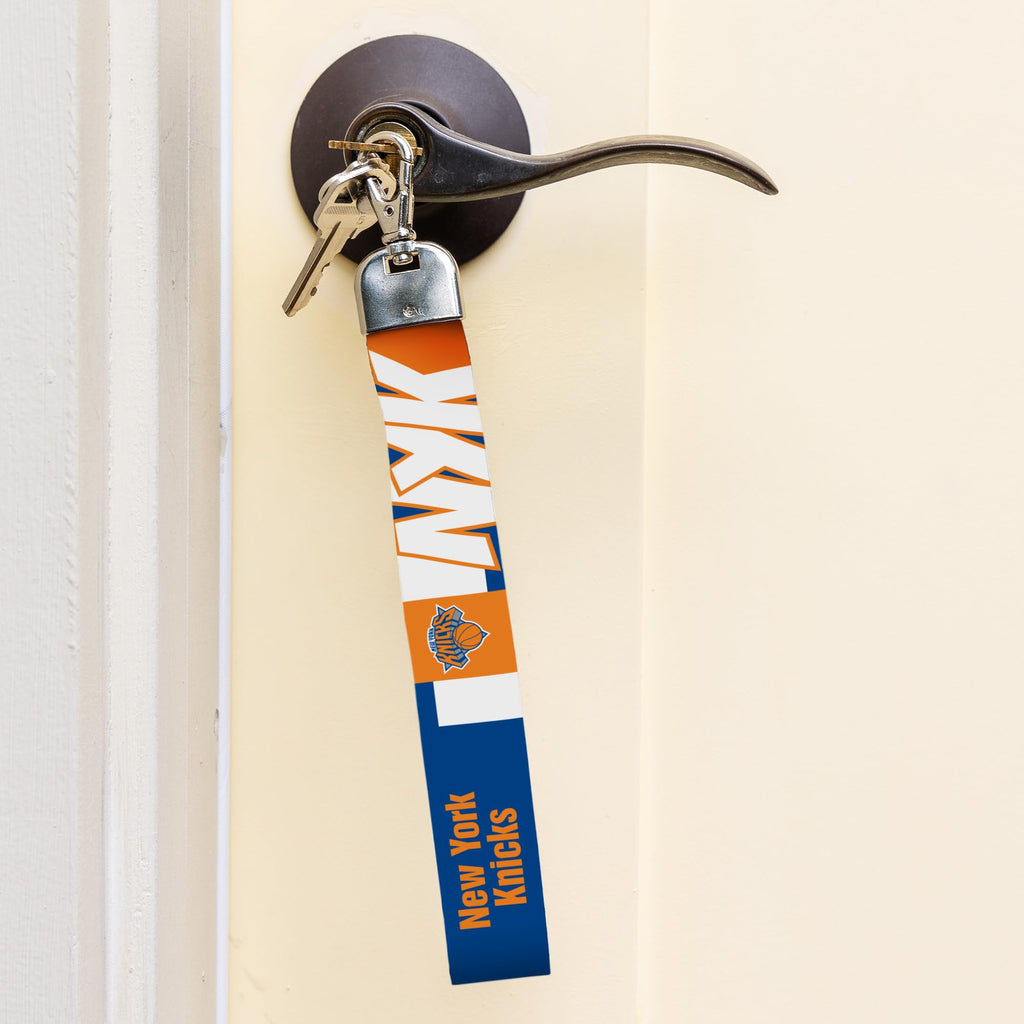 Rico Industries Nba Basketball New York Knicks Wrist Lanyard Key Chain, Cute Wristlet Strap Keychain Holder For Women Men Car Ke