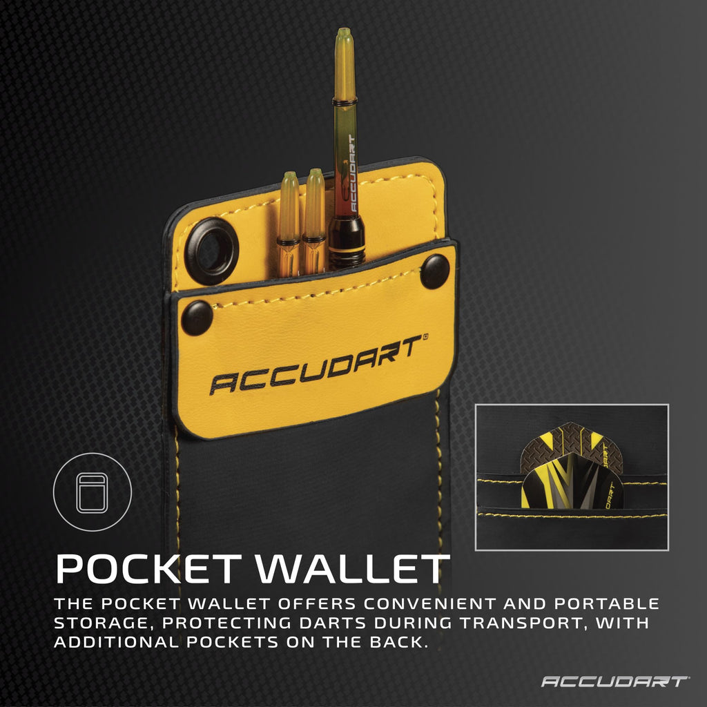 Accudart Steel Tip Dart Set 4.0 - Tungsteel Barrel - Round Grooves For Consistent Grip - Polycarbonate Shafts - Pocket Wallet Fo