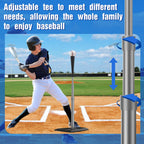 Portable Batting Tee For Baseball/Softball, Tees Height Adjustment From 24-45 Inch, Baseball Tees For Hitting With Heave Duty Ba