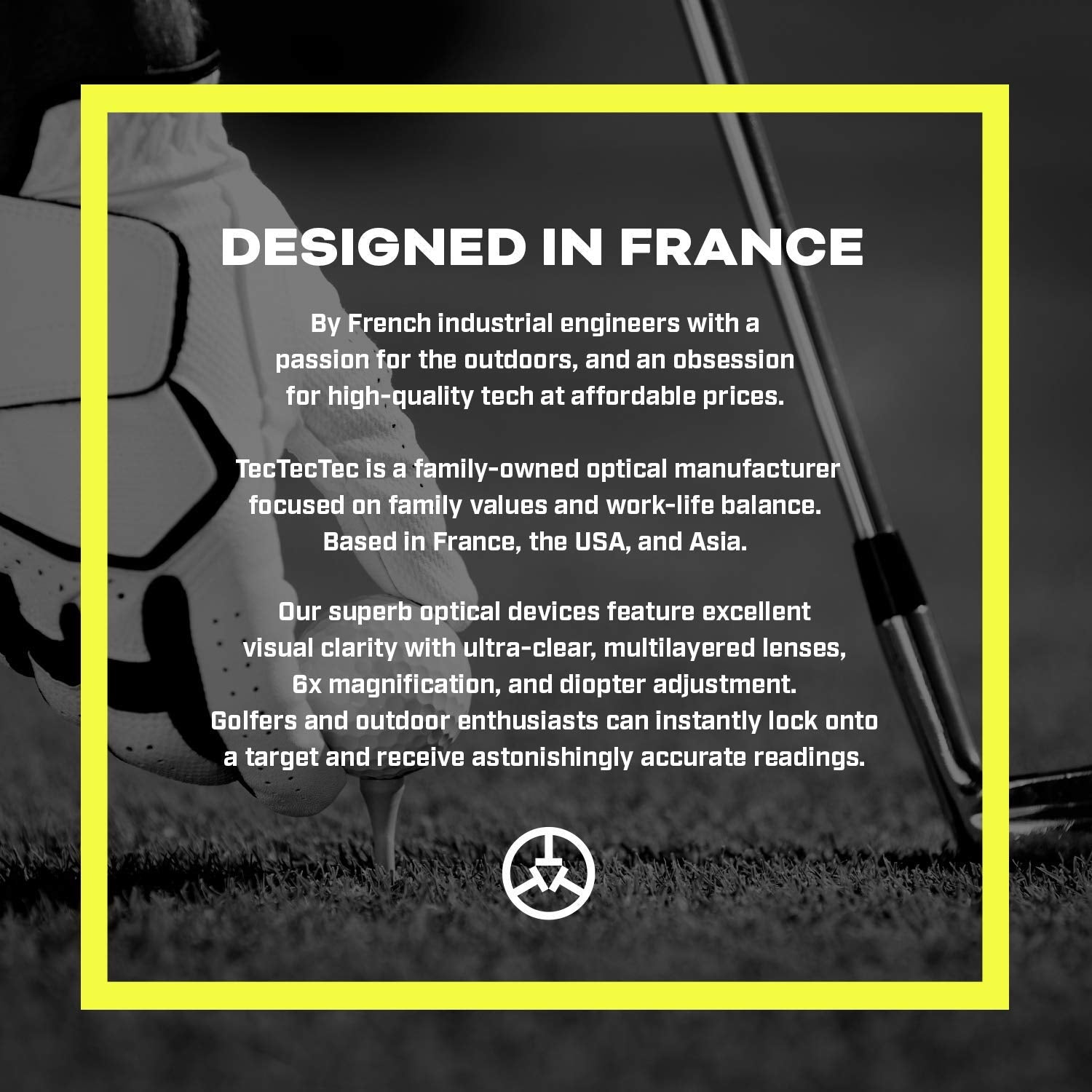 Tectectec Vpro500 Golf Rangefinder With High-Precision, Laser Range Finder Binoculars With Pinsensor And Battery, Golf Accessori