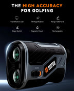 Sunpow Golf Rangefinder With Slope, High Precision Laser Range Finder For Golfing/Hunting, 1200 Yards, 7X Magnification, Flag Po