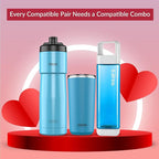 Clean Hydration Gift Set | Square Water Bottle 25 Oz | Insulated Bike Water Bottle 23 Oz | Double Wall Ceramic Tumbler 20 Oz | Blue
