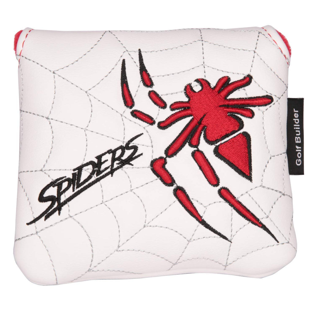 Golf Builder Spider Embroidery Golf Club Square Mallet Cover Spider Mallet Cover (White)